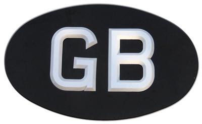 Black GB Oval with Raised White Riveted Plastic Digits 9 1/2'' x 5 3/4'' with 3 1/8'' Digits