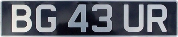 Military MoD Replica Black & Silver Metal Pressed Number Plate (3 1/8'' Digit Size)