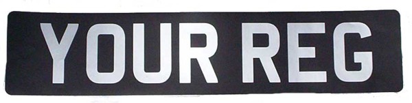 White Digits on Black Surround Self Adhesive Stick on Number Plates  (3 1/8'' Digits) - Oblong & Square Available